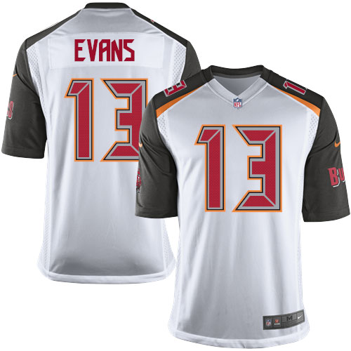 Men's Limited Mike Evans Nike Jersey White Road - #13 NFL Tampa Bay Buccaneers